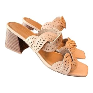 Joie nude Society weave strap square heeled sandals 10